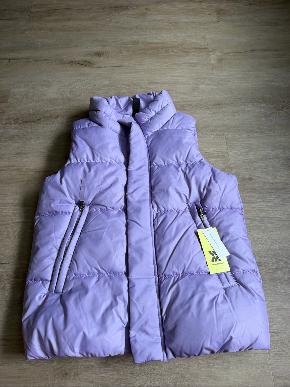 All in Motion Lavender Puffer Vest Girls Size L NWT